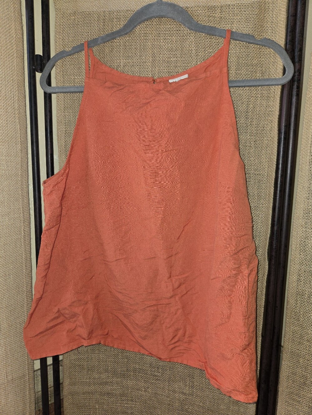 NWOT Women's A New Day Sleeveless Linen Blend Tank Top Large Orange